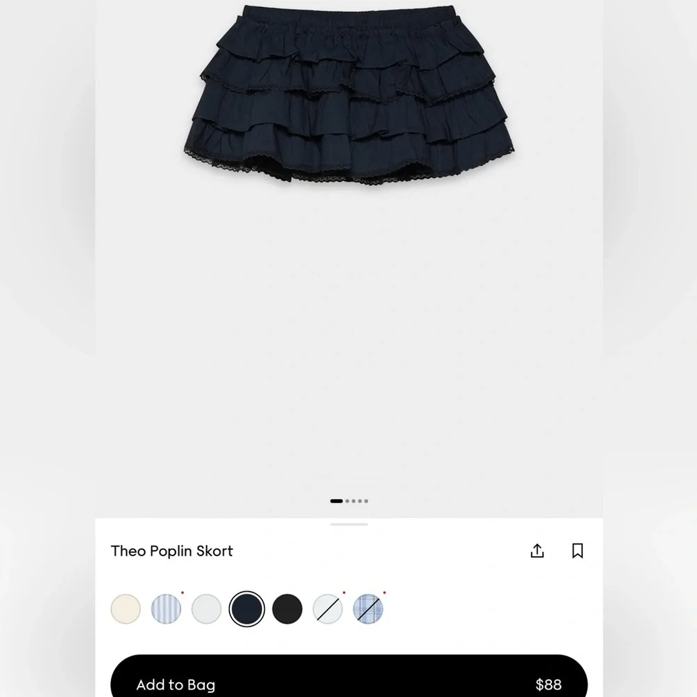 Aritzia Navy Blue Tiered Ruffle Mini Skirt - Picture 2 of 2
